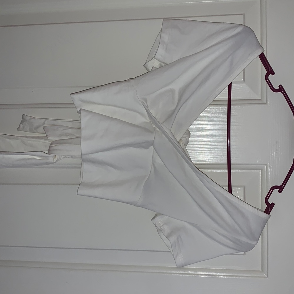 White Wrap front SHEIN top